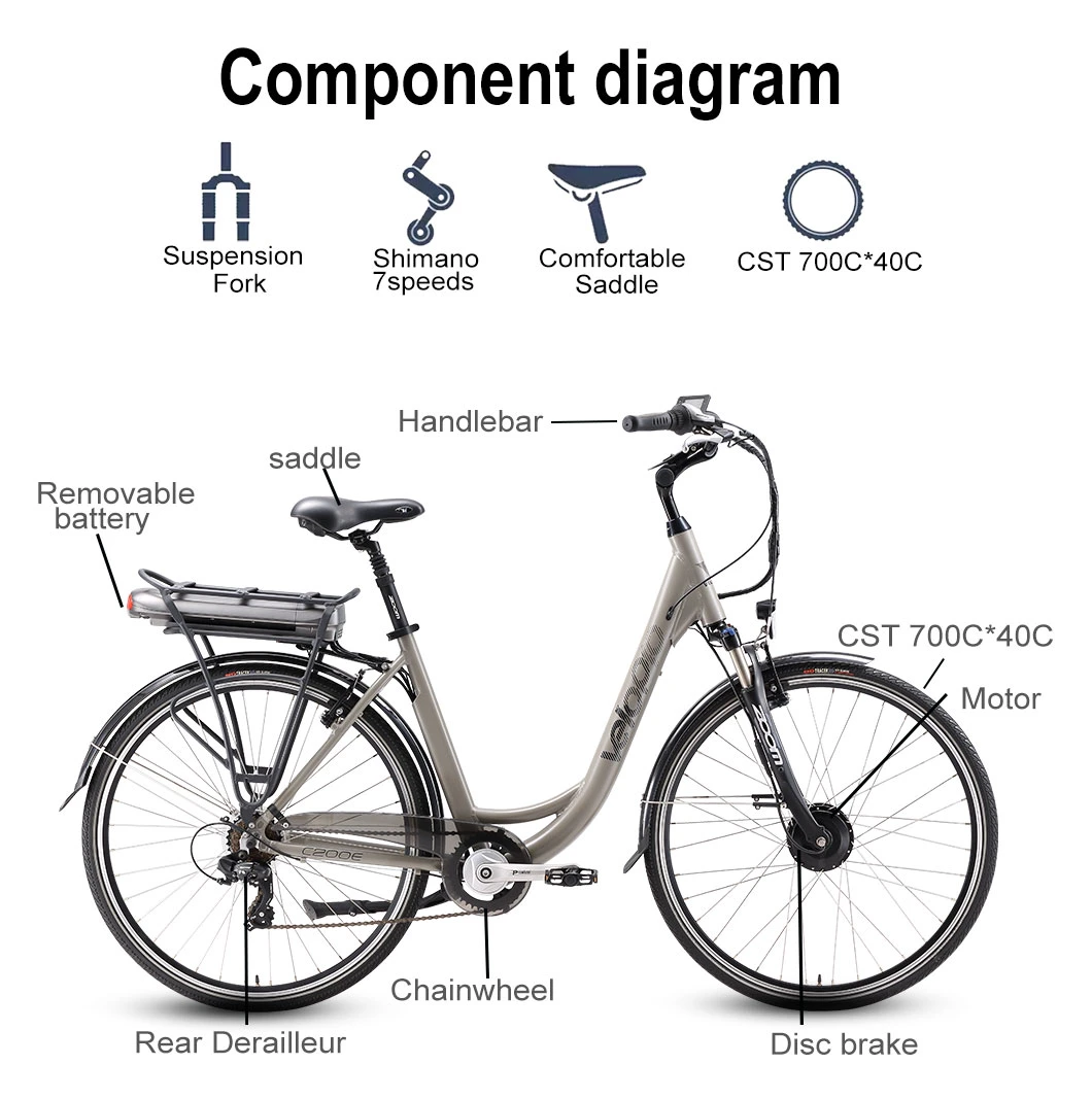 Hot Sale High Speed Electric City Road Bike Ebike with Lithium Battery