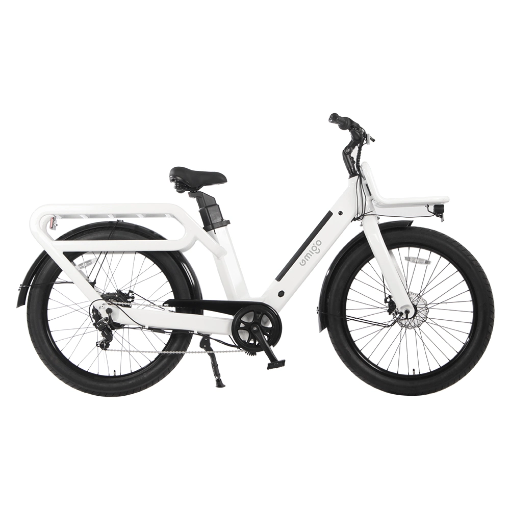 26inch 32ah+16ah Dual Battery 48 High Range Best Cargo Fat Tire Cargo with Basket Ebike